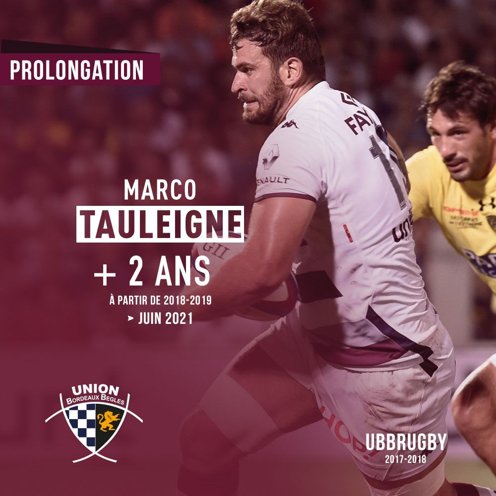 Marco Tauleigne prolongation à l'UBB rugby