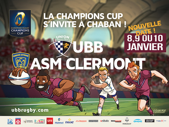 Match de Champions Cup reporte UBB - ASM Clermont - saison 2015-2016