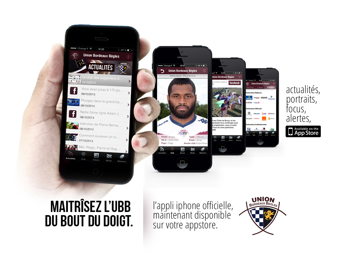 Appli iphone UBB Top14 rugby