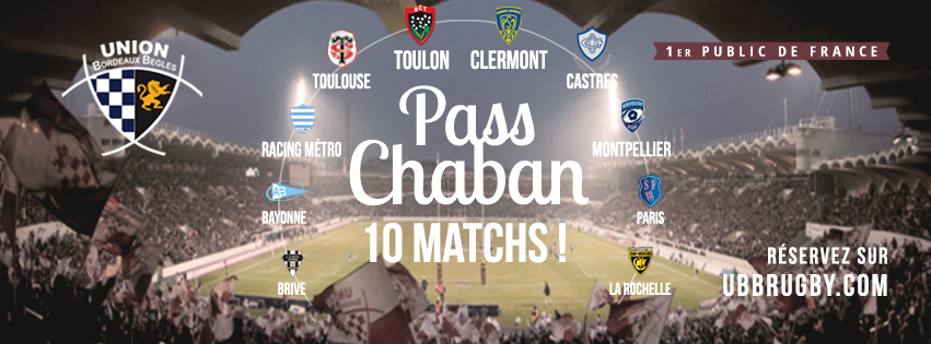 Pass Chaban UBB saison 2014-2015 - Top 14
