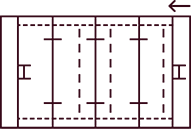 Schéma d'un terrain de rugby