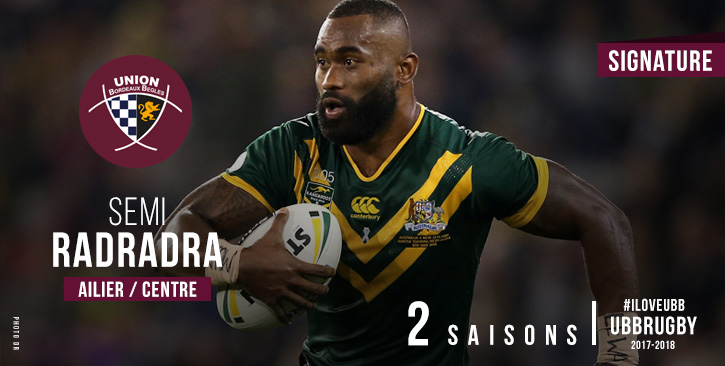 Semi Radradra portera le maillot de l'UBB