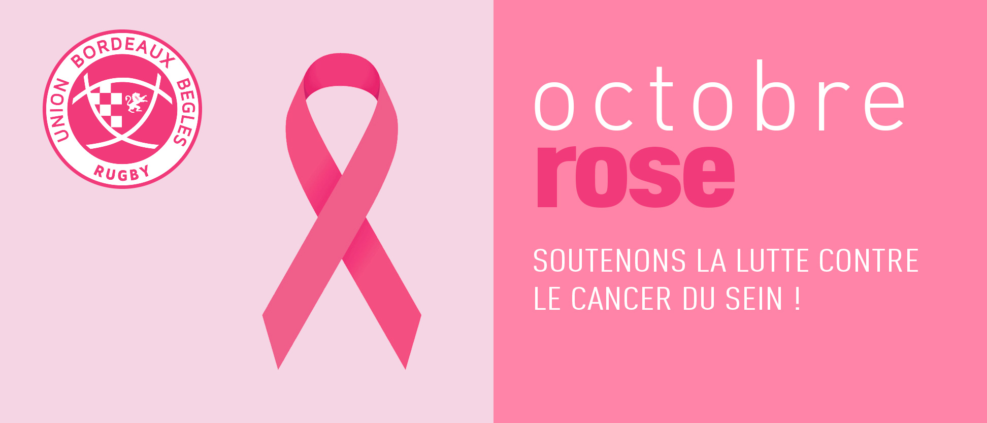 Union Bordeaux Bègles - l'UBB soutient Octobre Rose pour la prévention du cancer du sein