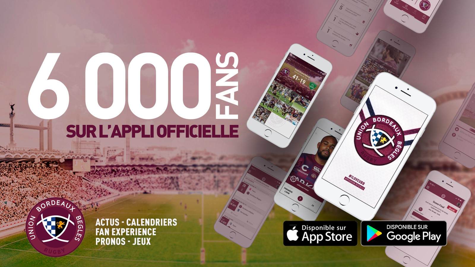 L'application UBB Rugby compte désormais 6000 téléchargements.