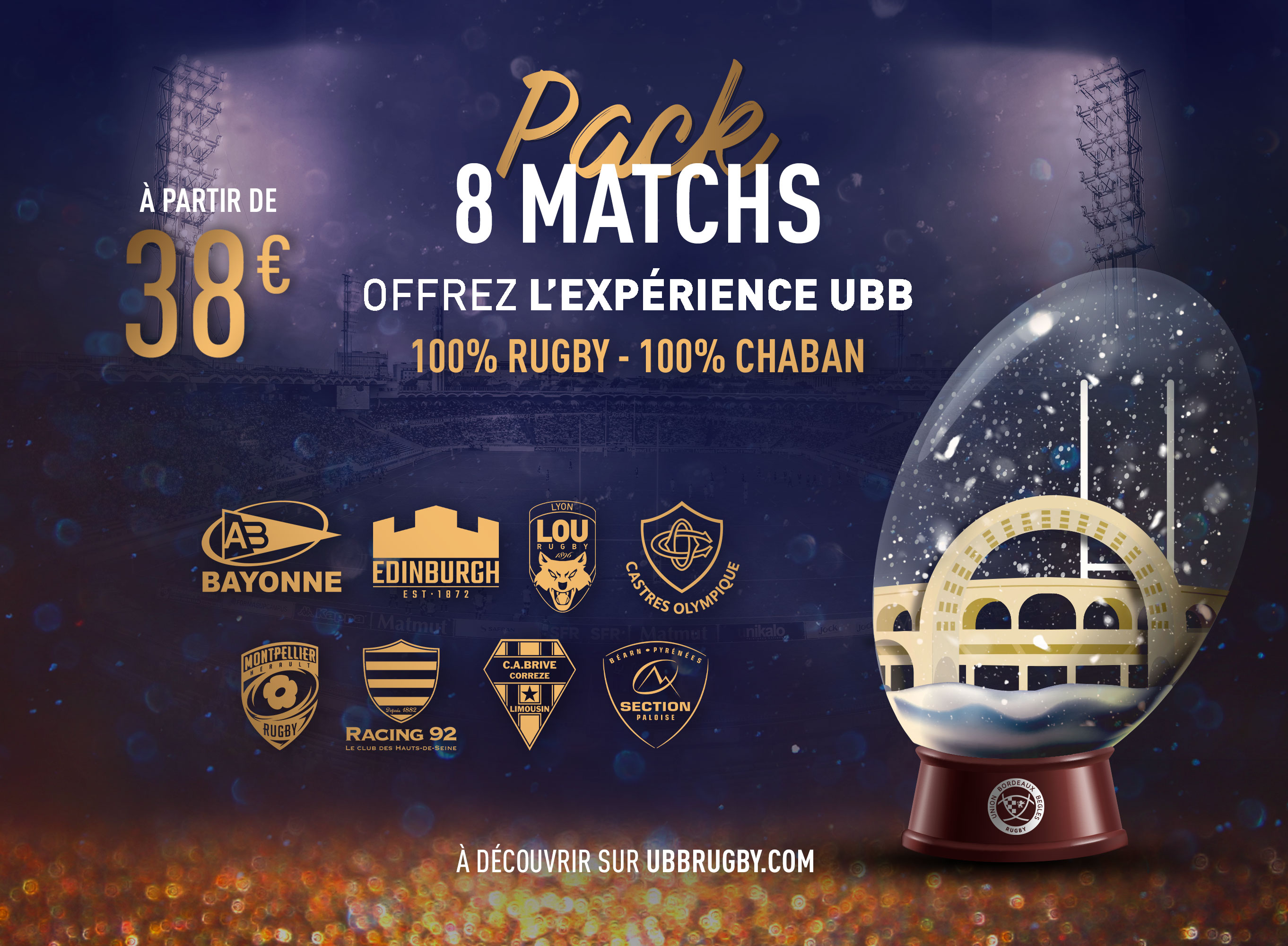 Pack 8 matchs Chaban UBB