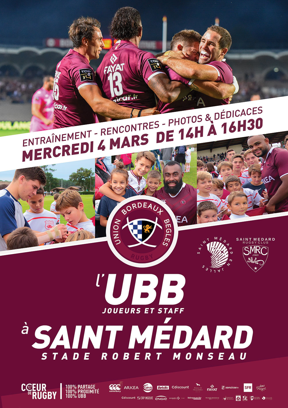 L'UBB délocalise un entraînement à St-Médard-en-Jalles