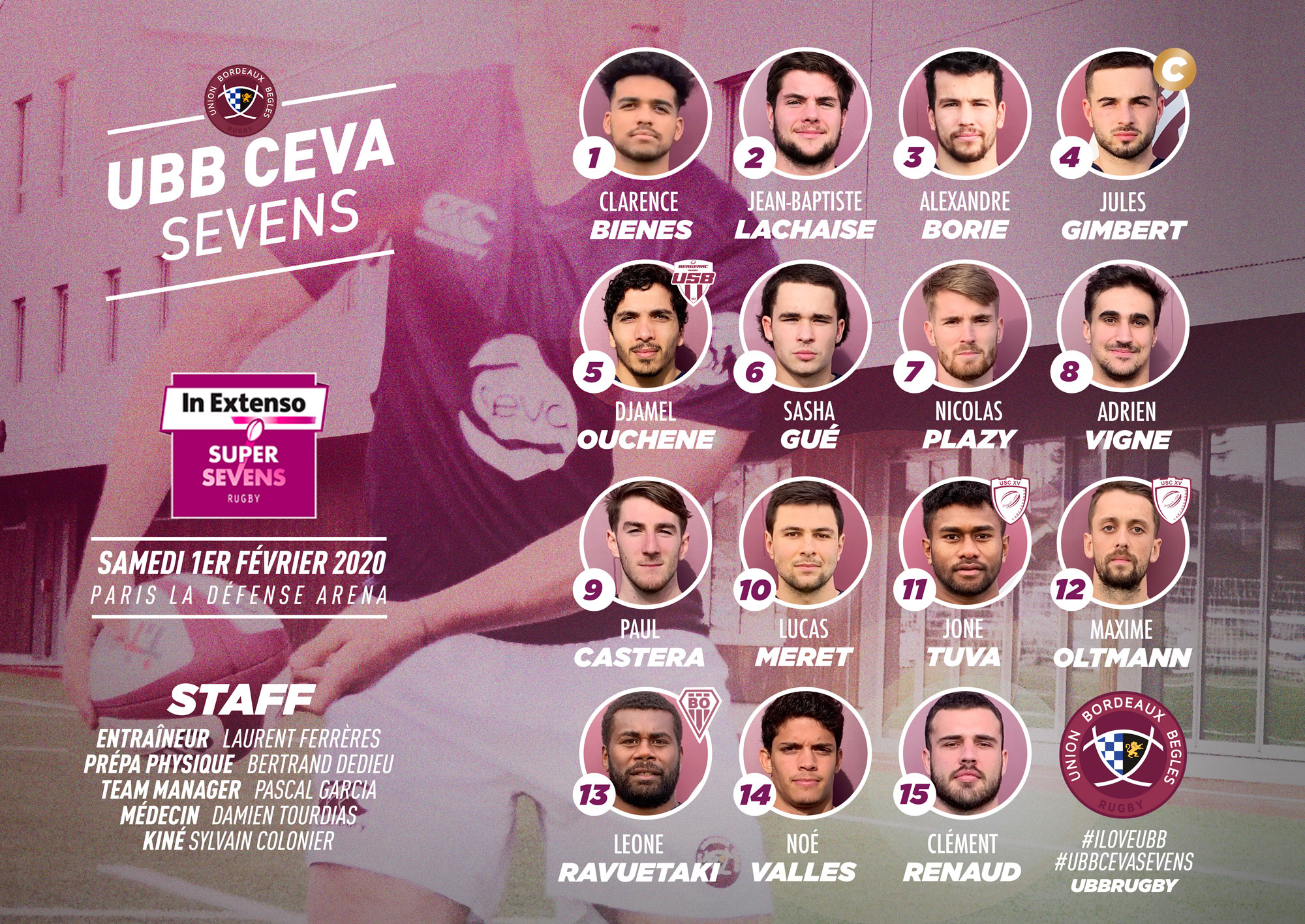 Equipe UBB Ceva Sevens - 2019 - In Extenso Supersevens