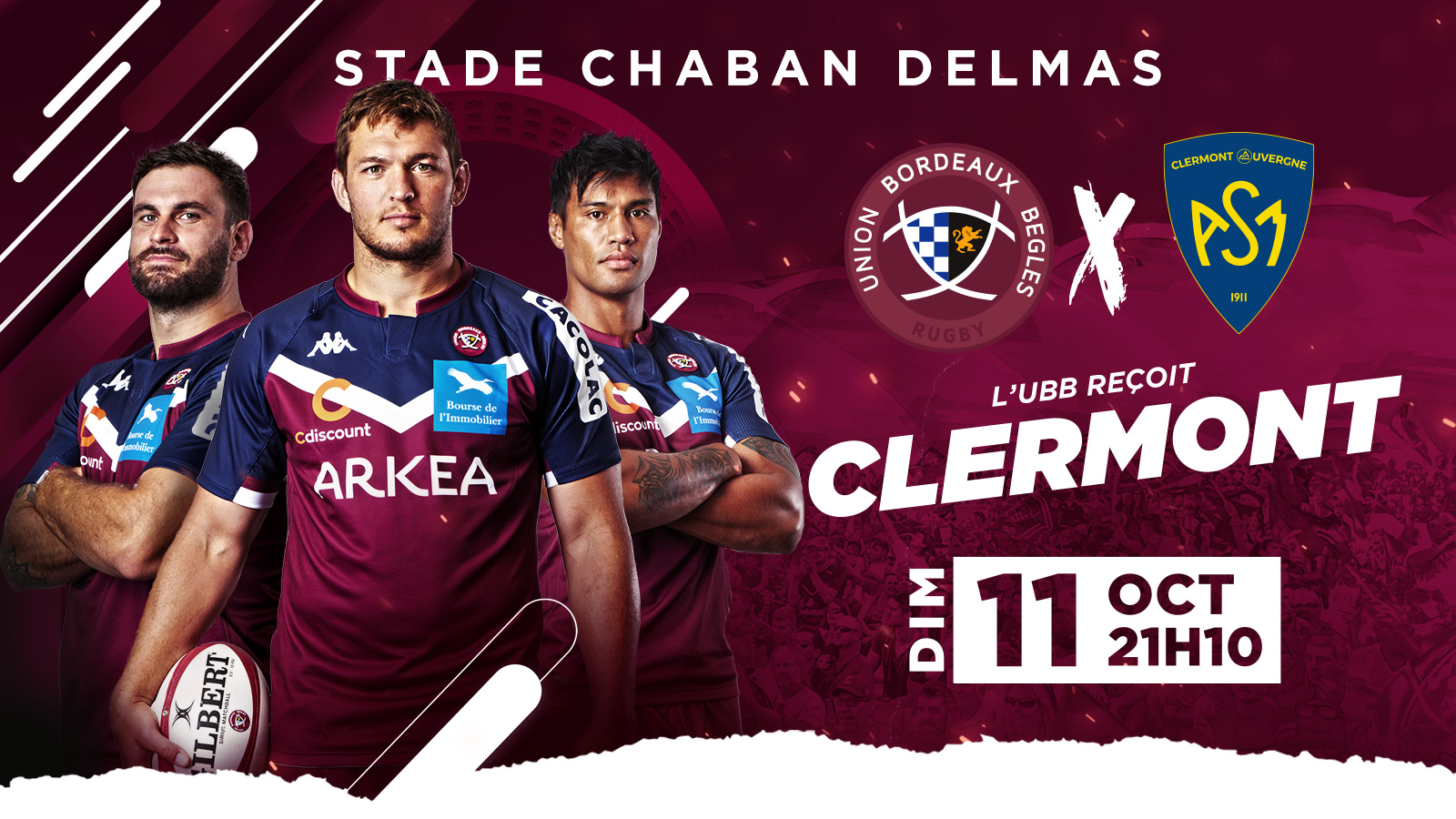 UBB - Clermont le dimanche 11 octobre 2020 à Chaban