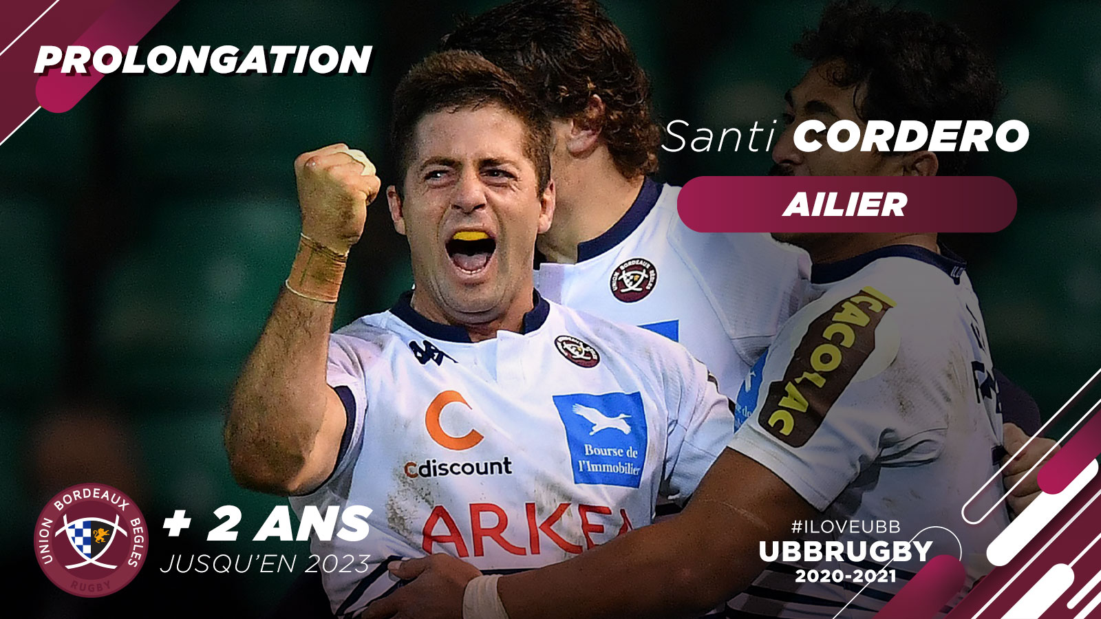 Santiago Cordero prolonge 2 ans à l'UBB