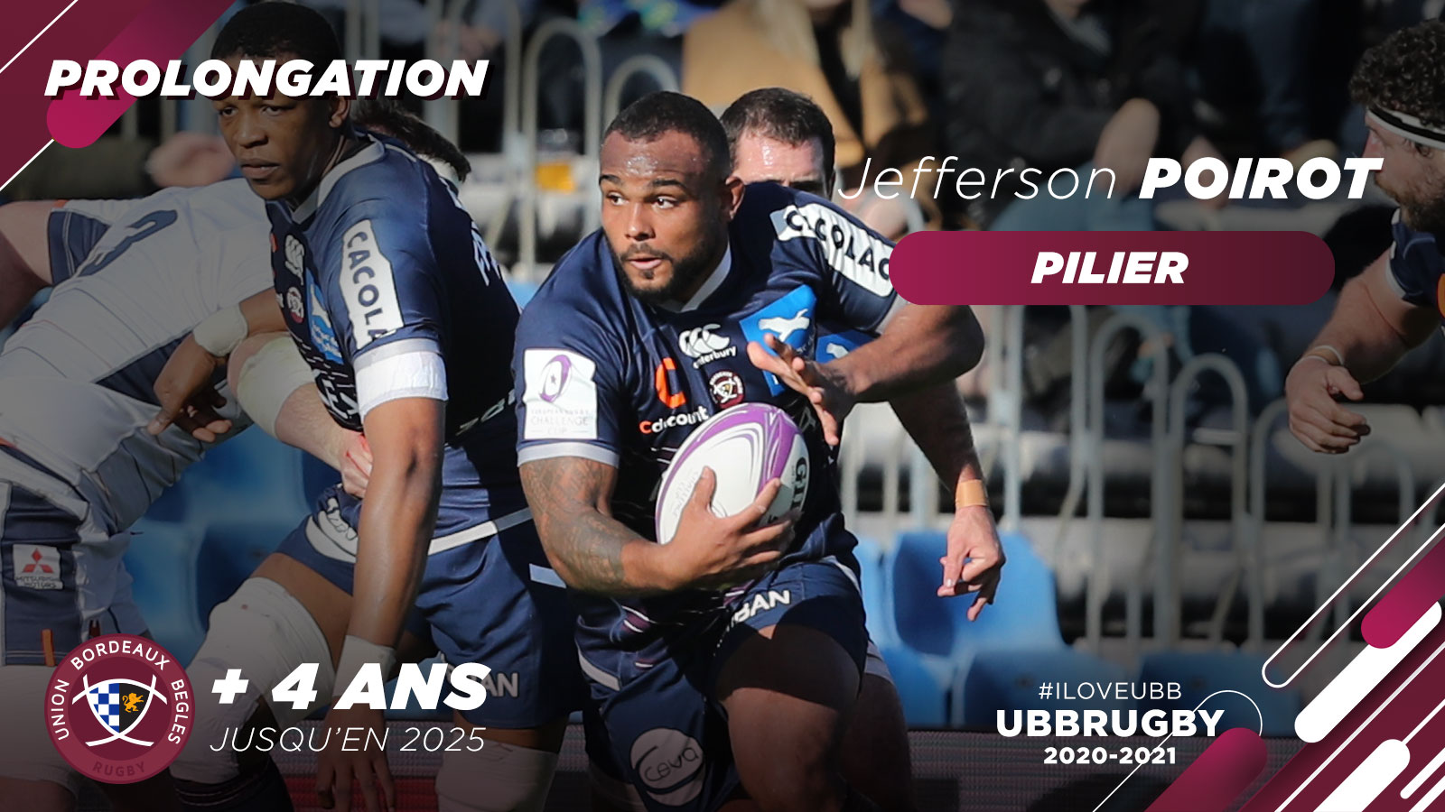 Jefferson Poirot prolonge à l'UBB jusqu'en 2025