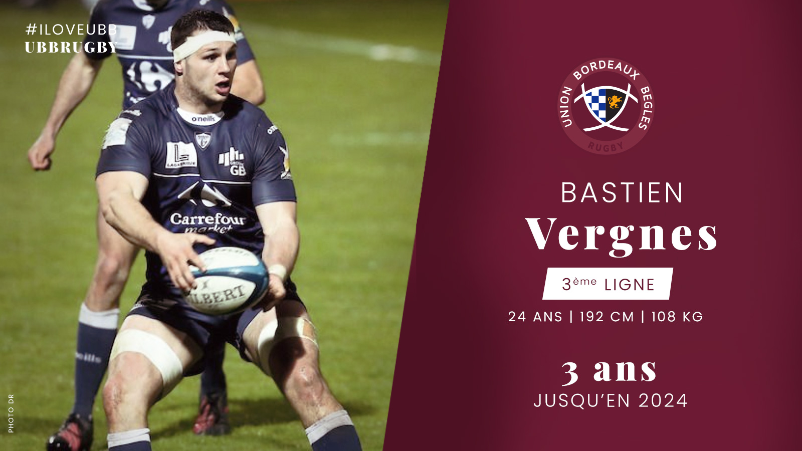 Bastien Vergnes-Taillefer à l'UBB jusqu'en 2024