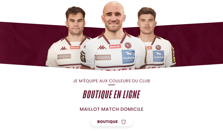 Je m'équipe aux couleurs du club ! Boutique en ligne : maillot match domicile