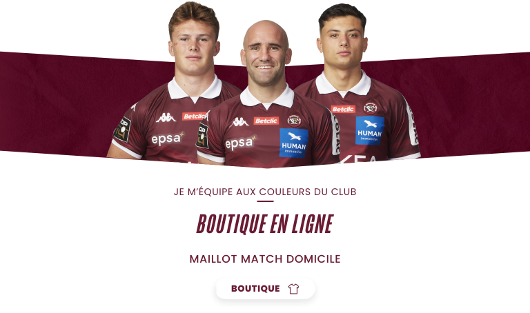 Je m'équipe aux couleurs du club ! Boutique en ligne : maillot match domicile