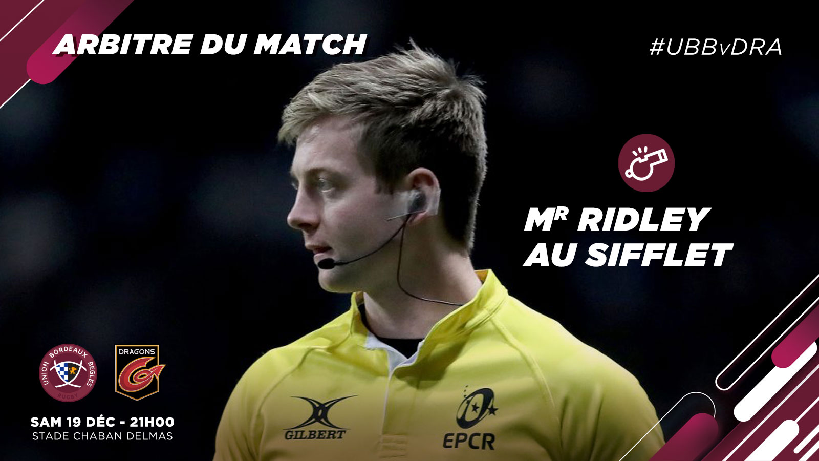 Mr Ridley Asd Mr Ridley au sifflet face aux Newport Dragons - Actualités - Union ...