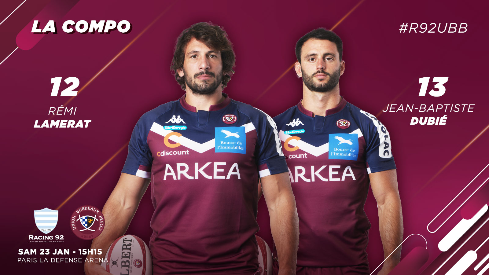 La compo face au Racing 92 - Actualités - Union Bordeaux Bègles (UBB ...