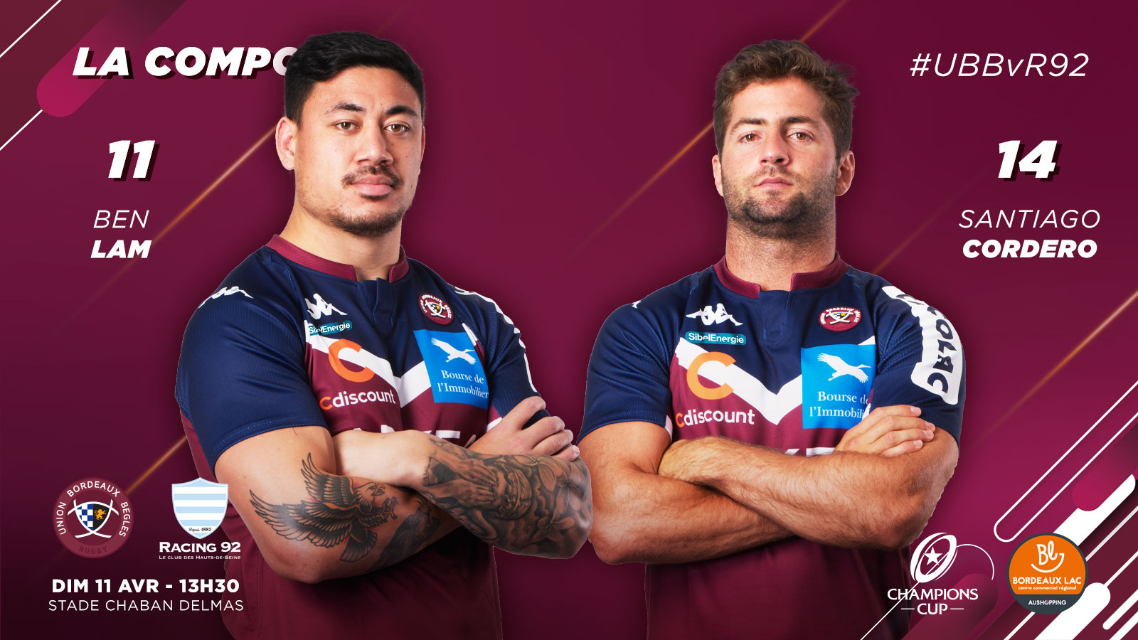 La compo face au Racing 92 - Actualités - Union Bordeaux Bègles (UBB ...