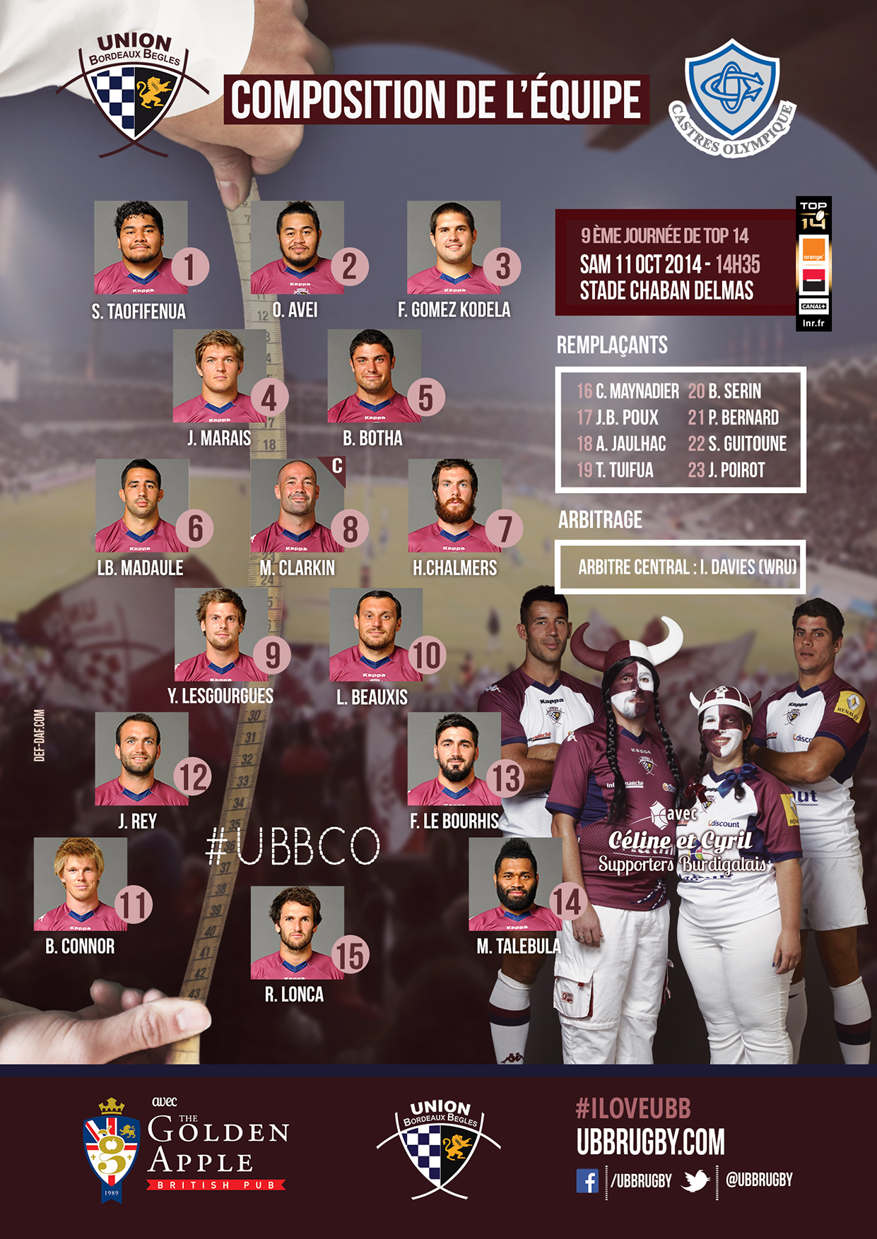 Composition de l'équipe UBB - CASTRES - Actualités - Union Bordeaux ...