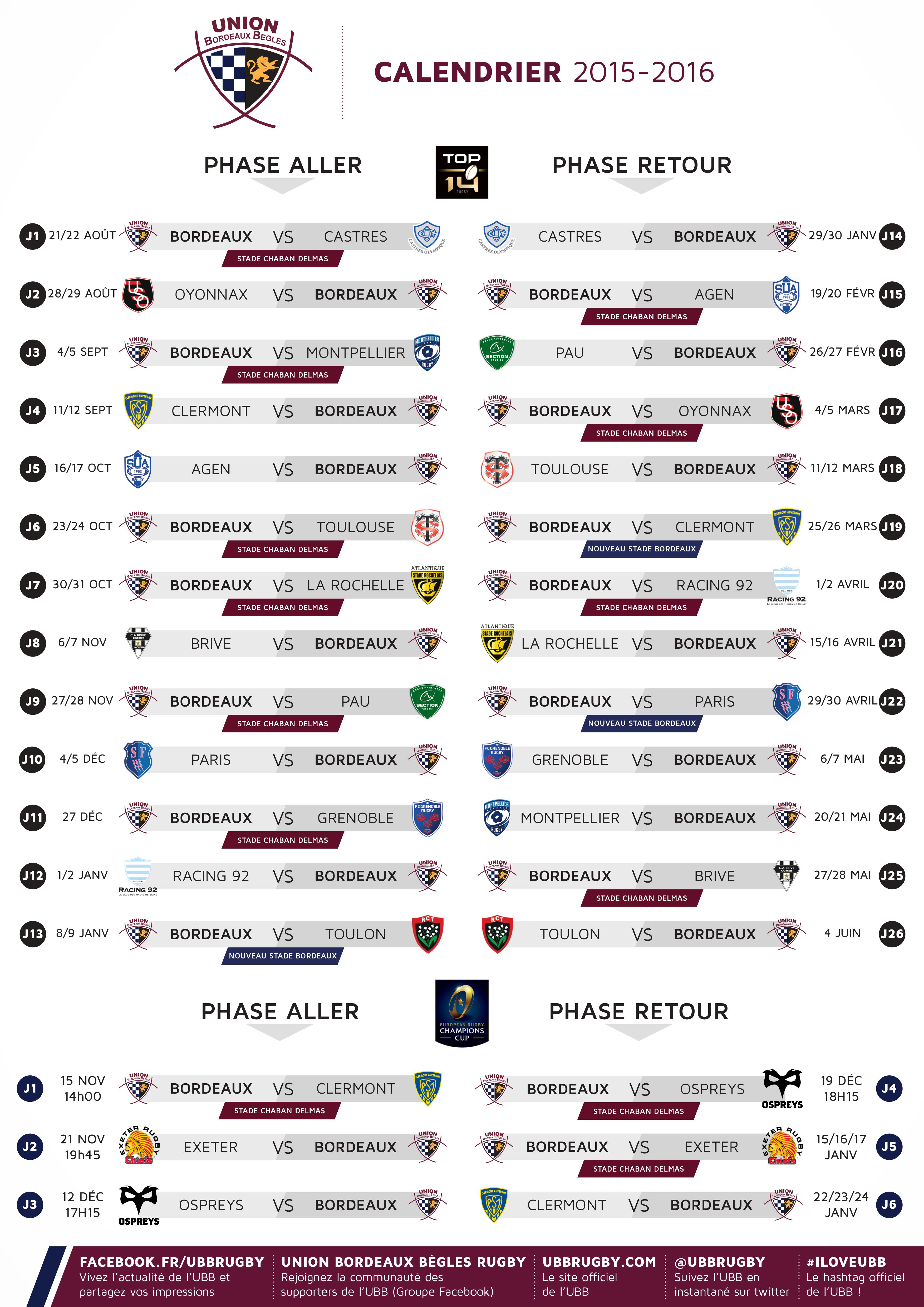 Calendrier Des Match Coupe D Europe 2016 rebblue