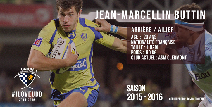 Jean Marcellin Buttin à l'UBB - saison 2015-2016