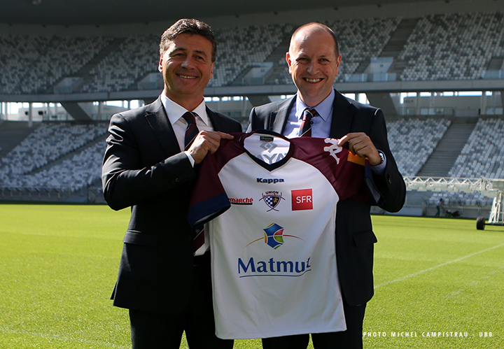 Numéricable SFR sponsor maillot UBB rugby - Laurent Marti et  Eric Klipfel